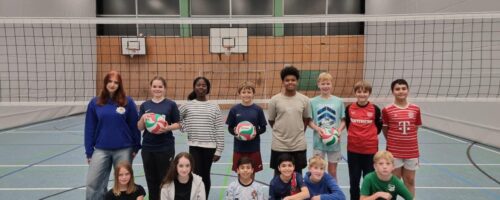 Training der Volleyball-Schulmannschaft